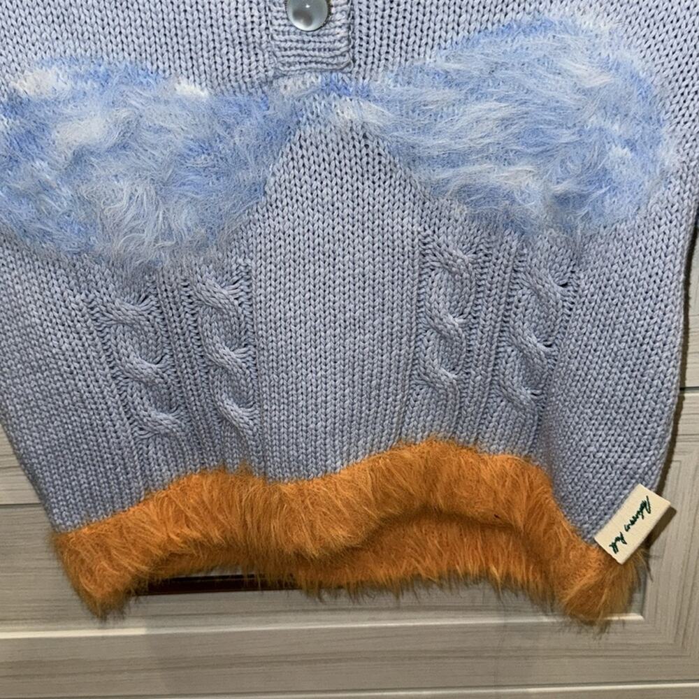 Andersson Bell Hayes Lingerie Intarsia Knit Collar Top/Sweater in Blue Medium - Picture 8 of 11